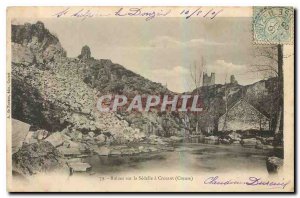 Old Postcard Ruins on Sedelle has Crozant Creuse