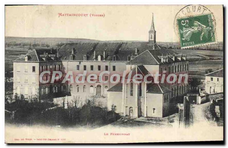 Postcard Old Mattaincourt Boarding house