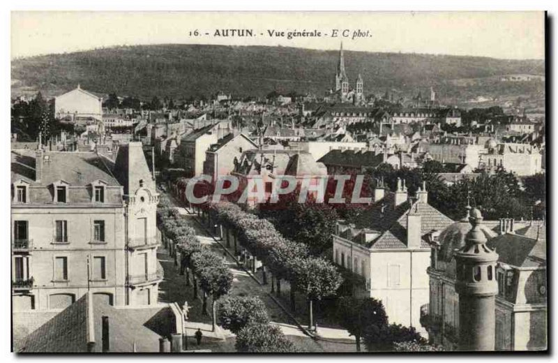 Old Postcard Autun General view E C phot