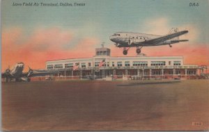 Postcard Love Field Air Terminal Dallas Texas TX