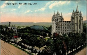 Vintage Temple Square Latter-day Saints Church Salt Lake City Utah UT Postcard