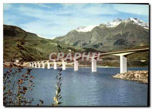 Modern Postcard The Alps Lake Serre Poncon Savines Bridge