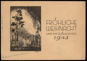 3rd Reich Germany 1943 Weihnacht Christmas Card Cover UNUSED 100683