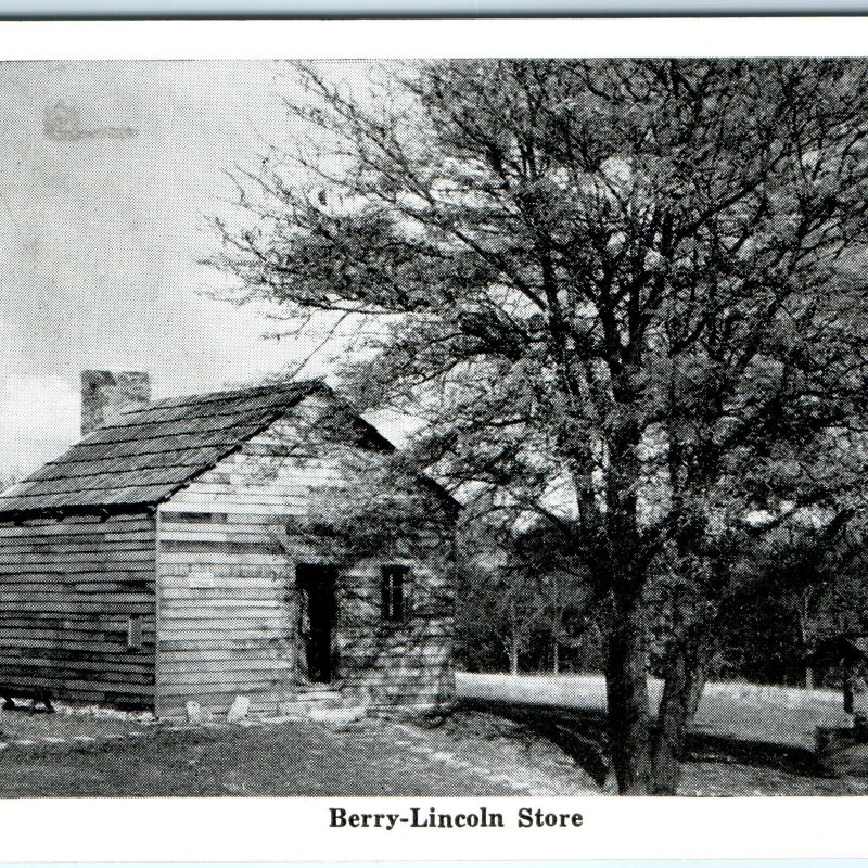 c1930s New Salem, ILL Berry-Lincoln General Store Mini Postcard Abraham IL A149