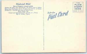 FAIRFAX, Virginia  VA   Roadside  WESTWOOD MOTEL  ca 1940s Linen  Postcard