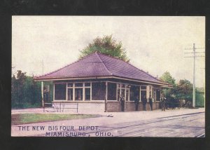 MIAMISBURG OHIO BIG FOUOR RAILROAD DEPOT TRAIN STATION VINTAGE POSTCARD