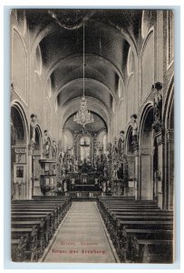 c1940s Interior of the Church Gruss Aus (Greetings from) Arenberg Postcard