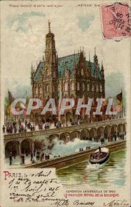 Old Postcard Paris Universal Exhibition of 1900 The royal flag of Belgium