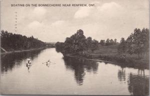 Boating on the Bonnecherre near Renfrew ON Ontario c1913 Postcard E32