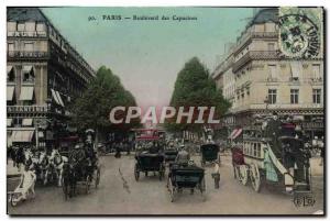 Old Postcard Boulevard Des Capucines Paris Bus North Station Horse