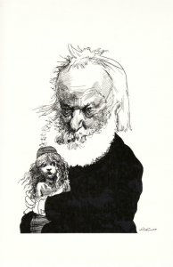 Victor Hugo Les Miserables Cartoon by David Levine Postcard