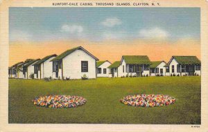 Kumfort Dale Cabins Thousand Islands New York linen postcard