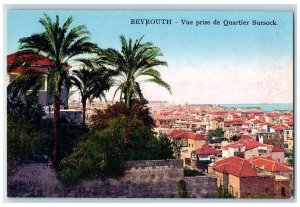 c1910's Beyrouth Vue Prise De Quartier Sursock Lebanon Unposted Antique Postcard 