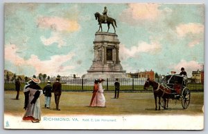 Richmond Virginia~Victorians Visit Robert E Lee Monument~Hansom Cab~1907 TUCK