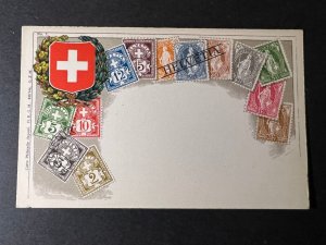 Mint Switzerland Helvetia Stamp on Stamp Philatelic Postcard