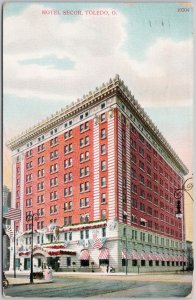 Hotel Secor Toledo Ohio OH American Flag Decorative Bunting 1910 Postcard H73