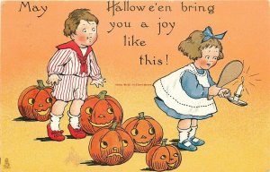 Halloween, May Halloween Bring you Joy, JOL, Little Girl and Boy, Embosses