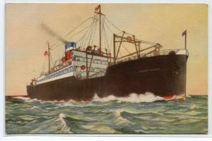 Steamer Steam Ship American One Class Liners New York Liverpool postcard