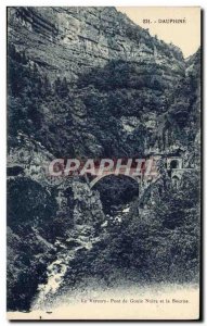 Old Postcard Dauphine Vercors Bridge Ghoul Black and Bourne