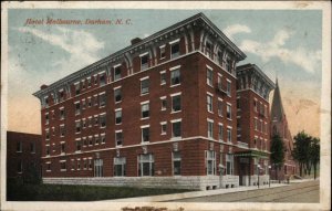 Durham North Carolina NC Hotel Malbourne c1915 Postcard