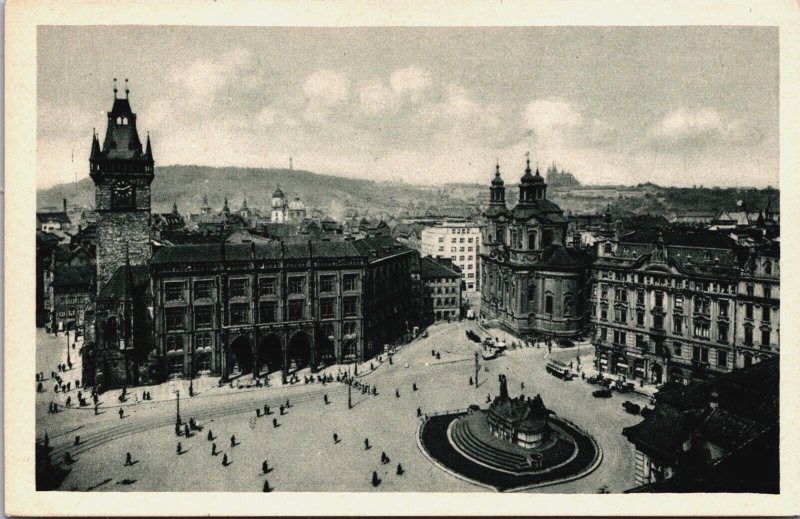 Czech Republic Prague Prag Old Town Square Vintage Postcard C095