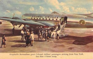 Bermuda Colonial Airlines Passengers Arriving Vintage Postcard AA67531