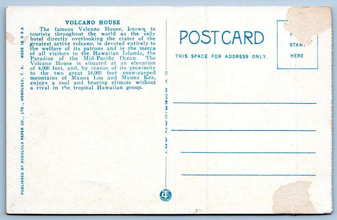 1920'S Volcano House Hotel Hawaii*Honolulu Paper Co*Hawaiian Territory*Postcard United States