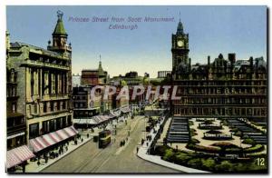 Old Postcard Edinburgh Princes Street from Scott Monument