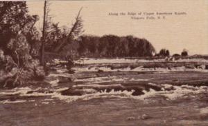 New York Niagara Falls Along The Edge Of Upper American Rapids