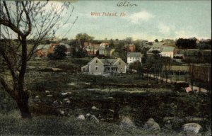 West Poland Maine ME Bird's Eye View c1910 Vintage Postcard