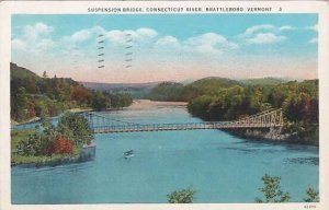 Vermont Brattleboro Suspension Bridge Connecticut River1936
