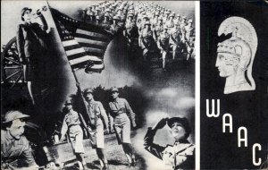 Des Moines IA Women's Army Aux Corps Mural Central Nat Bank Vintage Postcard