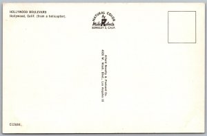 Vtg California CA Hollywood Boulevard From Helicopter Street View Postcard