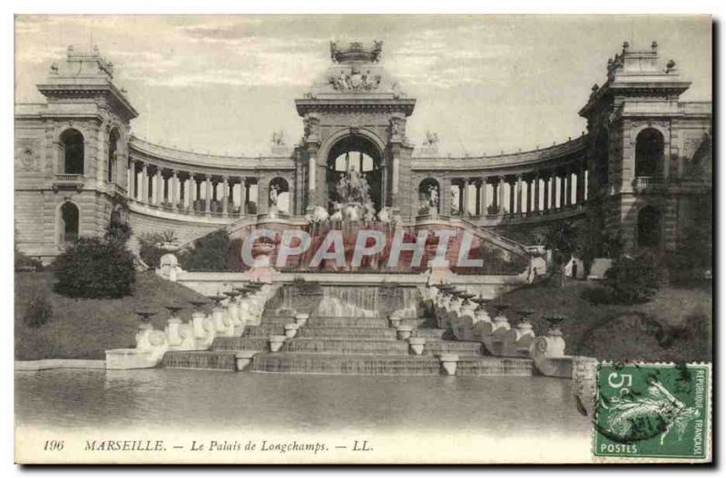 Old Postcard Marseille Palace Longchamps