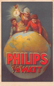 PHILIPS 1/2WATT LIGHT BULB EINDHOVEN NETHERLANDS ITALY ADVERTISING POSTCARD