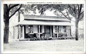 1938 Thomas A. Edison Birthplace Milan Ohio Postcard