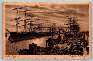 Hamburg  Germany   Harbor  Postcard