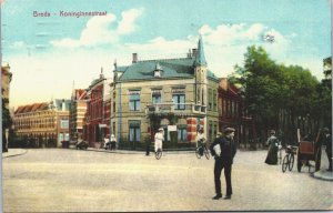 Netherlands Breda Koninginnestraat Vintage Postcard 09.33 