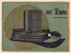 Germany Warnermuende Hotel Neptun Vintage Luggage Label sk3702