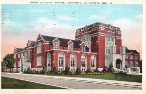 1940's Purdue University Union Building La Fayette Indiana IN Posted Postcard