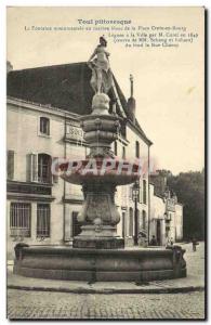 Old Postcard Toul Picturesque The monumental fountain in white marble Cross S...