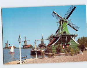 Postcard Octagonal Mill with Stage on Shed Zaandam Netherlands