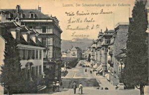 LUZERN SWITZERLAND~LUZERN DER SCHWEIZERHOFQUAI  vom der HOFKIRCHE~PHOTO POSTCARD