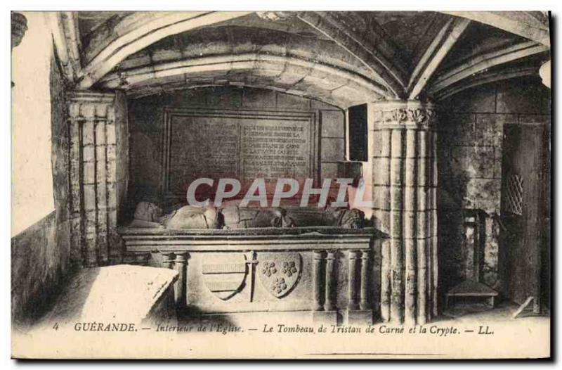 Postcard Old Guerande Interior of & # 39eglise Tomb Tristan Carne and the crypt