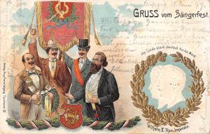 US2603 Gruss aus Sangerfest Wilhelm II Rex Imperator Royalty Litho Germany