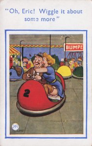 Lovers In Dodgem Bumper Fun Fair Theme Park 1960s Comic Postcard