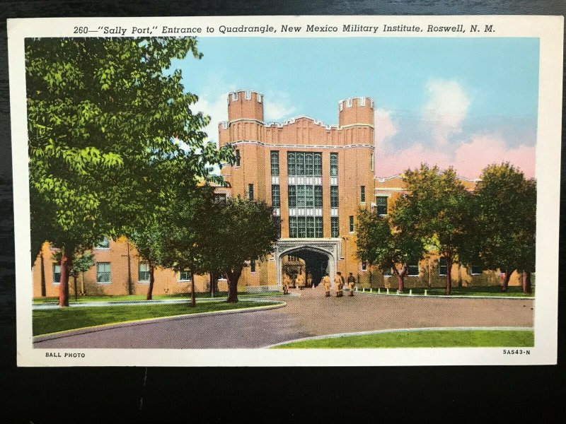 Vintage Postcard 1935 Entrance New Mexico Military Institute Roswell ...