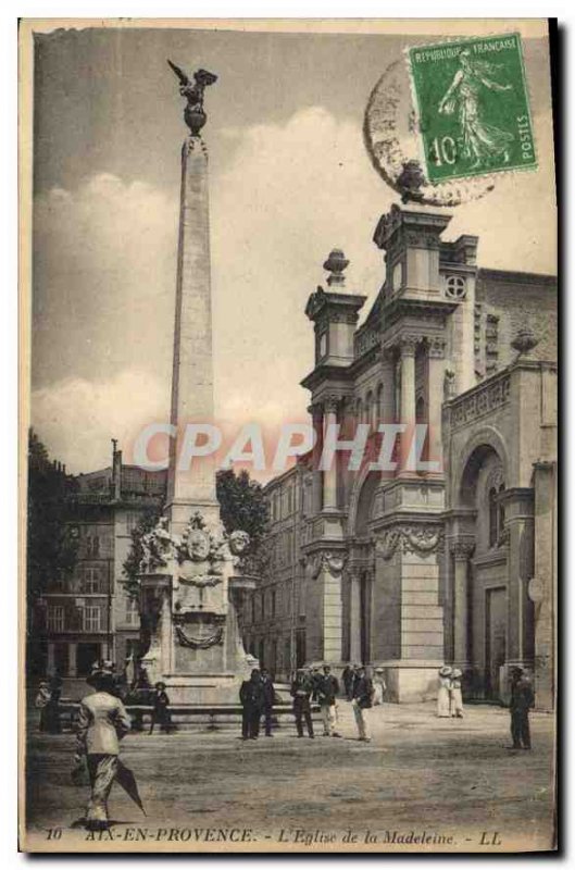 Old Postcard Aix en Provence The Madeleine Church