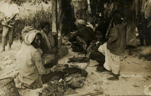 PC CPA SINGAPORE, MALAY MARKET, Vintage REAL PHOTO Postcard (b19695)