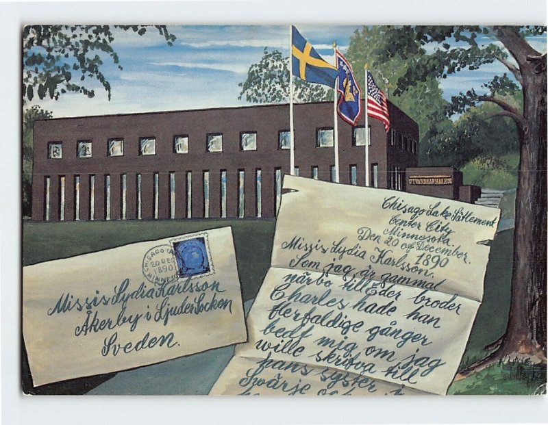 Postcard The House of Emigrants Founded at Växjö Sweden 1968